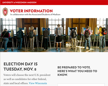 UW Madison Voter Information page